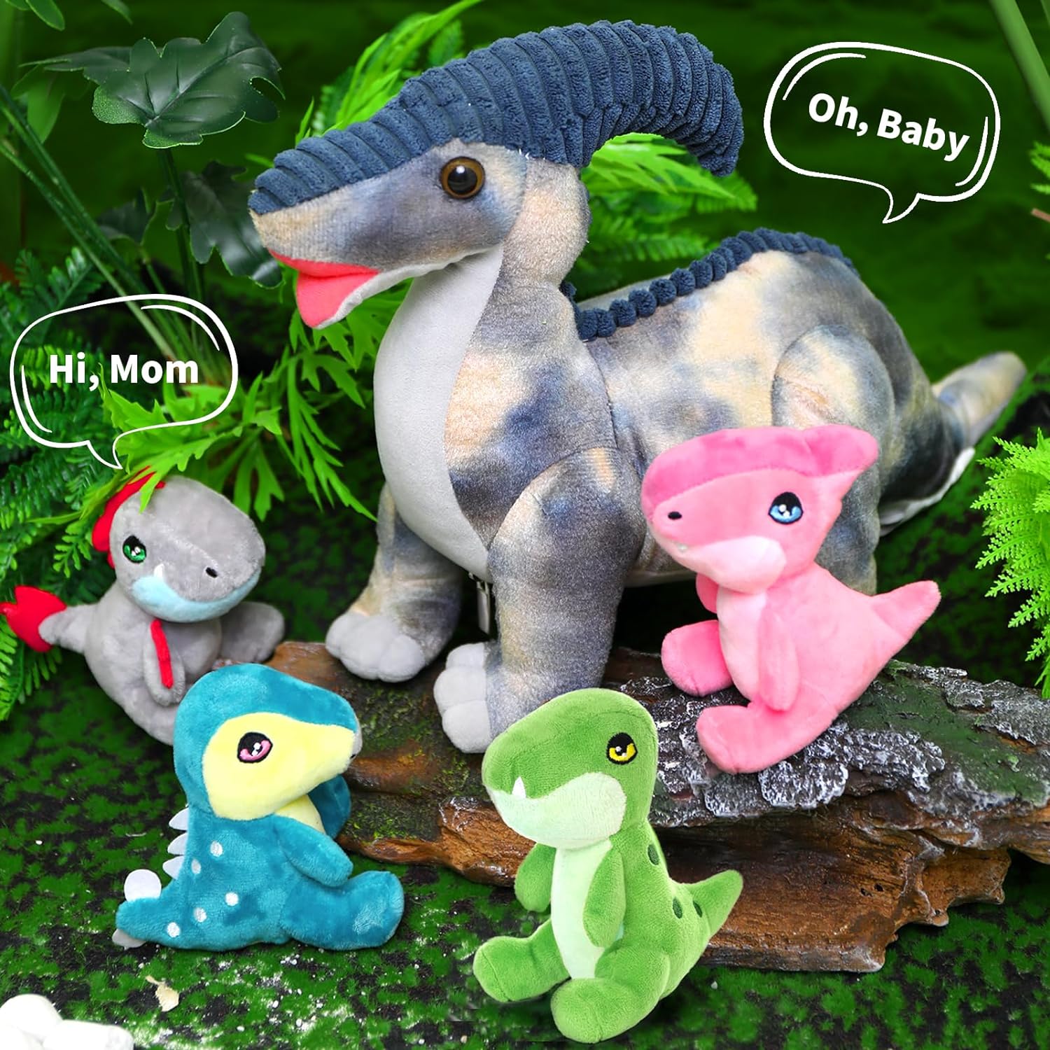 Parasaurolophus Dinosaur Plush Toy Set, 22 Inches