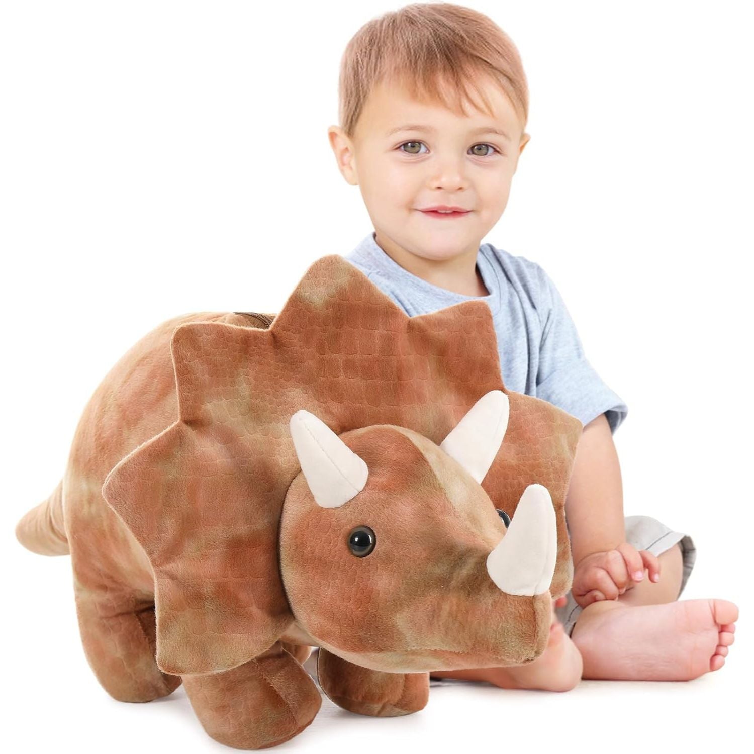 Dinosaur Plush Toy Triceratops Stuffed Toy, 24.5/31.5 Inches