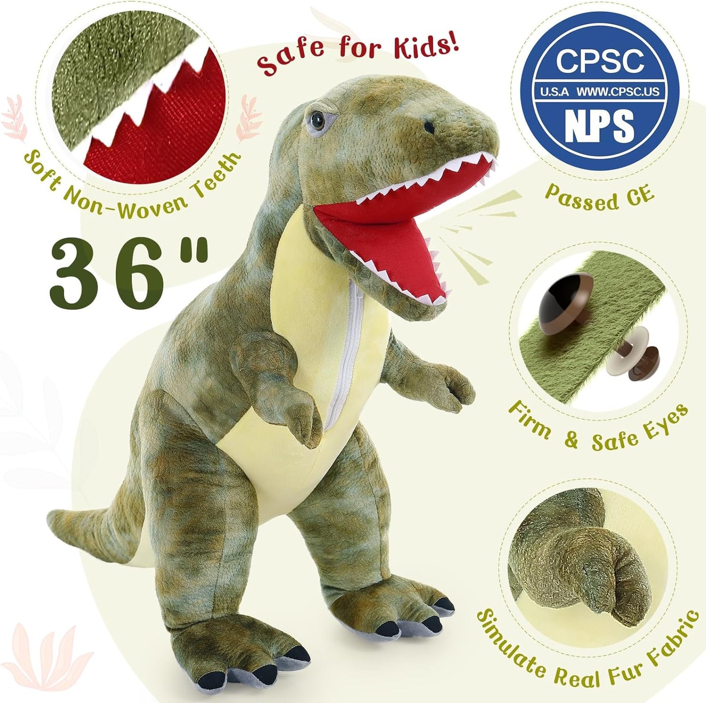 Dinosaur T-Rex Plush Toys, 36 Inches - MorisMos Stuffed Animals