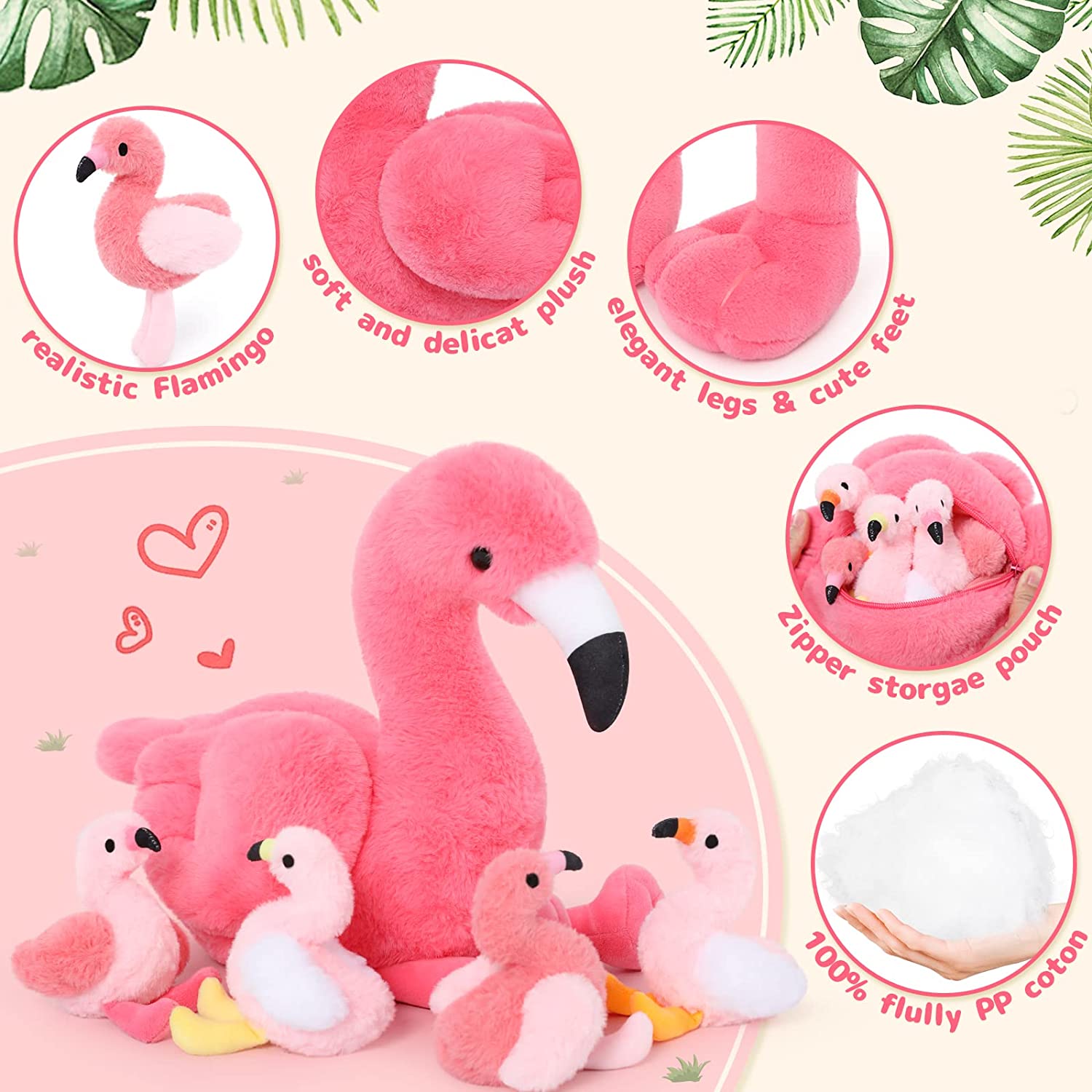 Flamingo Stuffed Animals Flamingo Plush Toys, Pink, 18 Inches