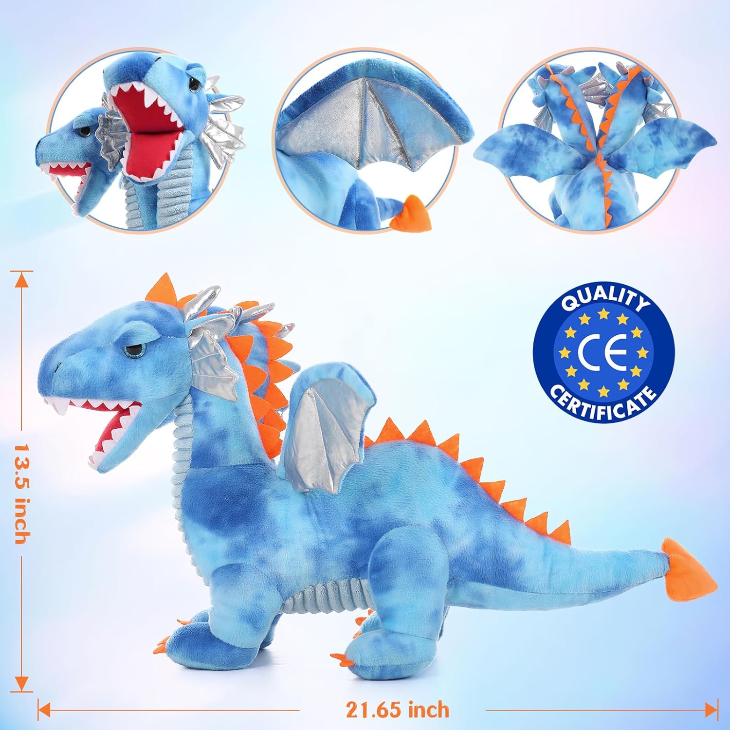 Double-headed Dragon Plush Toy, 23.6 Inches - MorisMos Stuffed Animals