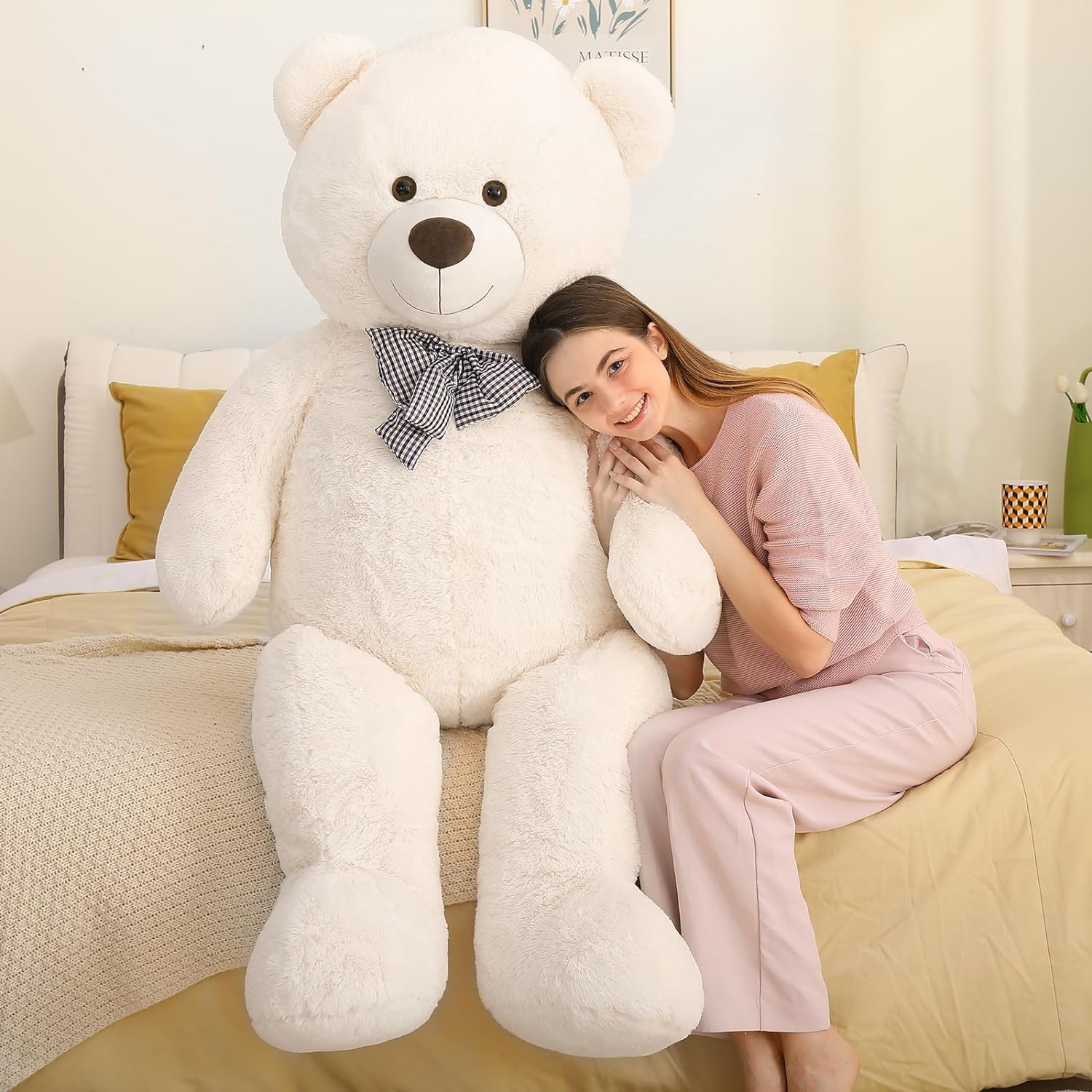 Giant Teddy Bear Stuffed Toy, Beige, 39/47/55/59 Inches