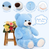 Giant Teddy Bear Plush Toy, Blue, 35.4/51 Inches - MorisMos Plush Toys