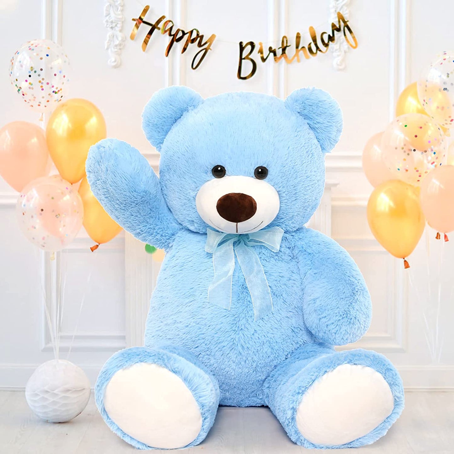 Giant Teddy Bear Plush Toy, Blue, 35.4/51 Inches - MorisMos Plush Toys