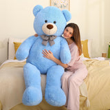 Huge Blue Teddy Bear Plush Toys - 5 FT Blue Teddy Bear Stuffed Animals - Massive Valentine's Day Teddy Bears&Gifts - Soft Cuddly Smiling Face Big Teddy Bear Plush Gift for Girlfriend/Boyfriend - Teddy Bear Plush Dolls for Birthday/Baby Shower/Christmas