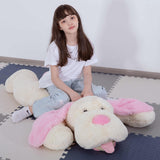 Giant Dog Stuffed Plush Toy, Brown/White/Pink, 31/51 Inches