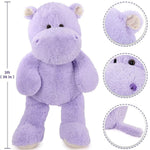 Giant Hippopotamus Stuffed Toy, Purple, 36 Inches - MorisMos Plush Toys Online