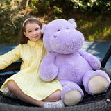 Giant Hippopotamus Stuffed Toy, Purple, 36 Inches - MorisMos Plush Toys Online