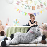 Giant Horse Stuffed Animals - Grey Horse Plush Toys - 4 FT Huge Horse Plush Dolls - Farm Animal Plush Pillows - Cute Little Pony Plush Dolls - Christmas/Birthday/Baby Shower Gift Ideas