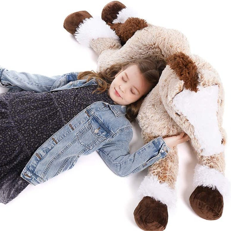 Giant Horse Plush Toy, Grey/Brown/Dark Brown/Coffee, 35/47 Inches