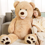 Giant Teddy Bear Plush Toys - Brown 5 FT Teddy Bear Plush Dolls - Smiling Teddy Bear Stuffed Animals - Valentine's Day Teddy Bear Plushies - Teddy Bear Theme Baby Shower - We Can Bearly Wait Baby Shower Decor