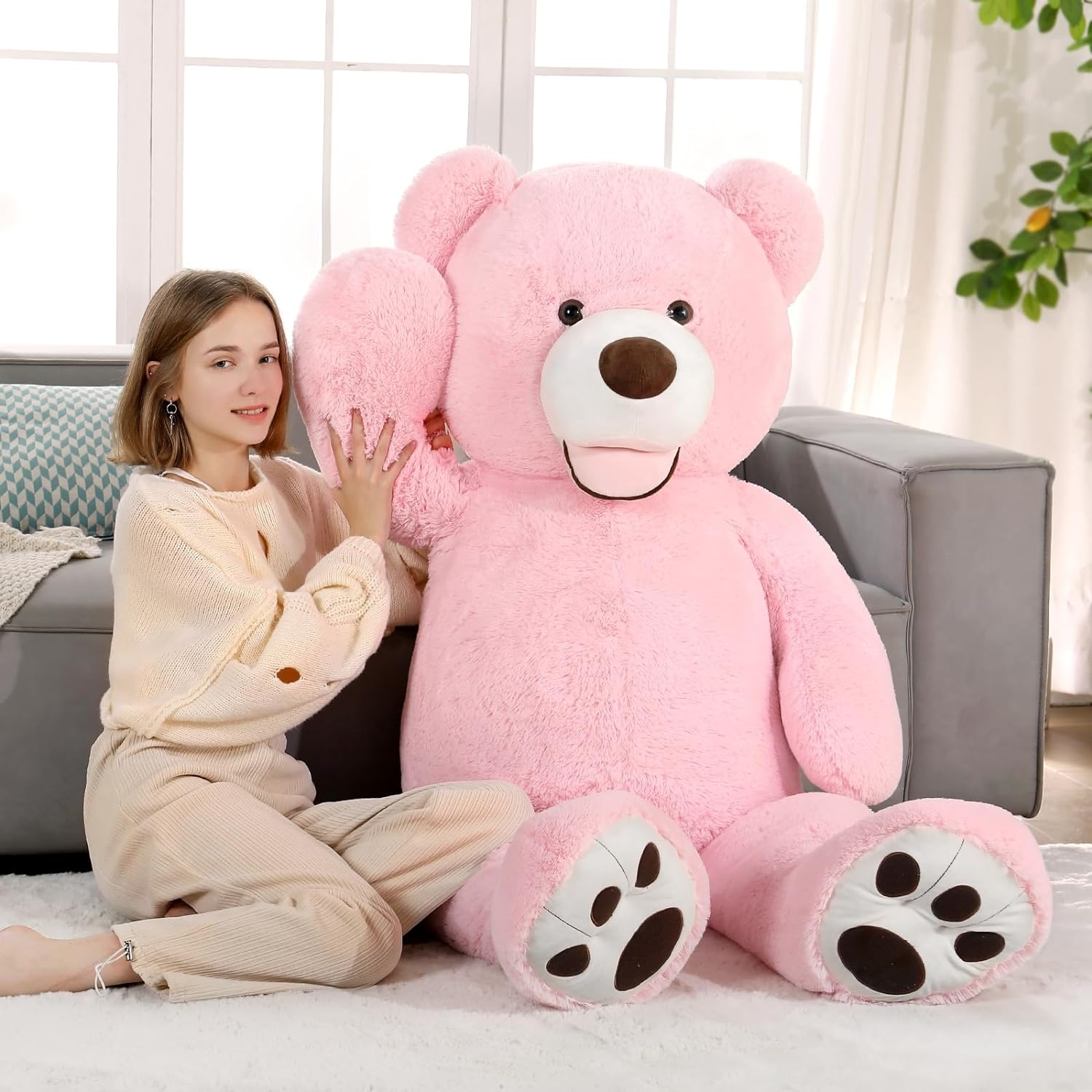 Smile Teddy Bear Plush Toy, Multicolor, 39/51/59/71 Inches