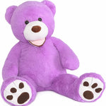 Giant Purple Teddy Bear Plush Toys - Purple 6 FT Teddy Bear Plush Dolls - Smiling Teddy Bear Stuffed Animals - Valentine's Day Teddy Bear Plushies - Teddy Bear Theme Baby Shower - We Can Bearly Wait Baby Shower Decor - Romantic Valentine's Day Gift