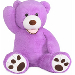 Giant Purple Teddy Bear Plush Toys - Purple 6 FT Teddy Bear Plush Dolls - Smiling Teddy Bear Stuffed Animals - Valentine's Day Teddy Bear Plushies - Teddy Bear Theme Baby Shower - We Can Bearly Wait Baby Shower Decor - Romantic Valentine's Day Gift