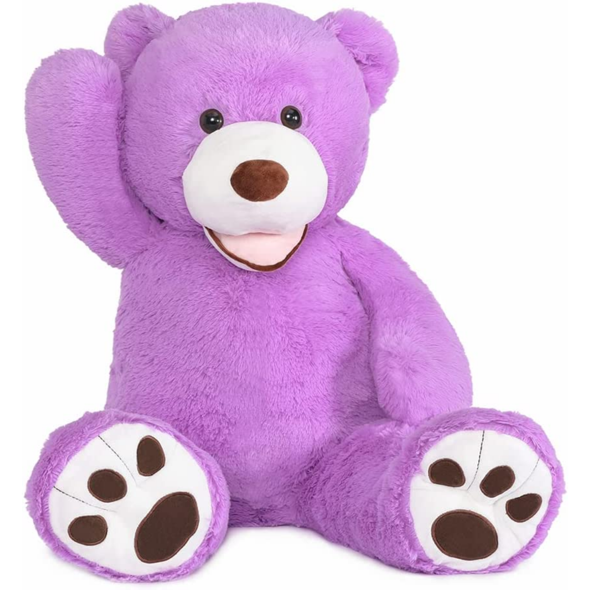 Giant Purple Teddy Bear Plush Toys - Purple 6 FT Teddy Bear Plush Dolls - Smiling Teddy Bear Stuffed Animals - Valentine's Day Teddy Bear Plushies - Teddy Bear Theme Baby Shower - We Can Bearly Wait Baby Shower Decor - Romantic Valentine's Day Gift