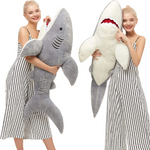 Giant Shark Stuffed Animal, Grey, 51 Inches - MorisMos Plush Toys