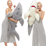Giant Shark Stuffed Animal, Grey, 51 Inches - MorisMos Plush Toys