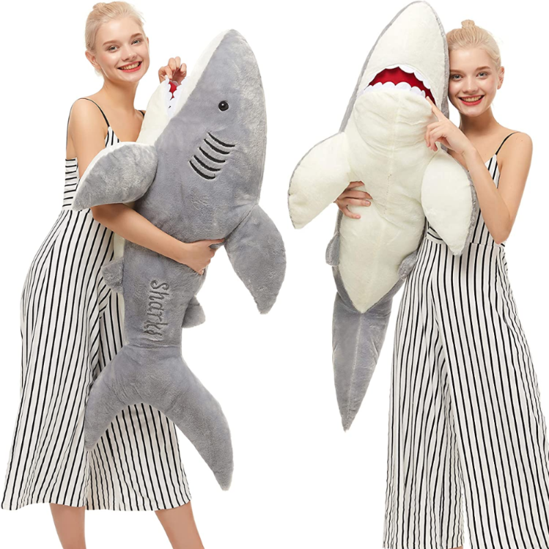 Giant Shark Stuffed Animal, Grey, 51 Inches - MorisMos Plush Toys