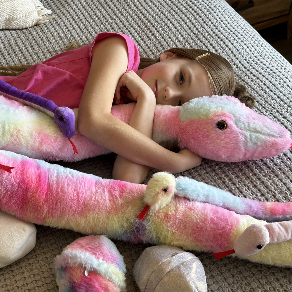 Realistic Snake Stuffed Animals - Lifelike Boa Plush Toys - Simulation Python Plush Dolls - Stuffed Snake with Mini Snake and Snake Eggs - Stuffed Animal Snake Babies with Their Mom - Stuffed Animals with Babies in the Belly - Cool Halloween Christmas Birthday Gift for Boys Girls