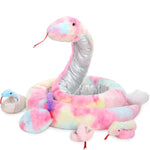 Realistic Snake Stuffed Animals - Lifelike Boa Plush Toys - Simulation Python Plush Dolls - Stuffed Snake with Mini Snake and Snake Eggs - Stuffed Animal Snake Babies with Their Mom - Stuffed Animals with Babies in the Belly - Cool Halloween Christmas Birthday Gift for Boys Girls