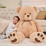Giant Teddy Bear Plush Toy, Light Brown, 43/55 Inches - MorisMos Stuffed Animals - Valentine's Day Gift for Girlfriend/Boyfriend - Fluffly Cuddly Plushy Fluffy Toy - Cute Teddy Bear Plush Pillows for Kids - Christmas/Birthday Gift for Children/Teens/Adults - Romantic Anniversary Gift for Wife/Husband - Birthday Gift for Friends - Teddy Bear Theme Baby Shower
