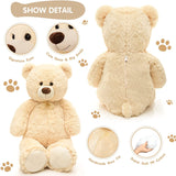 Giant Teddy Bear Plush Toy, Beige, 35.4/51 Inches - MorisMos Stuffed Animals