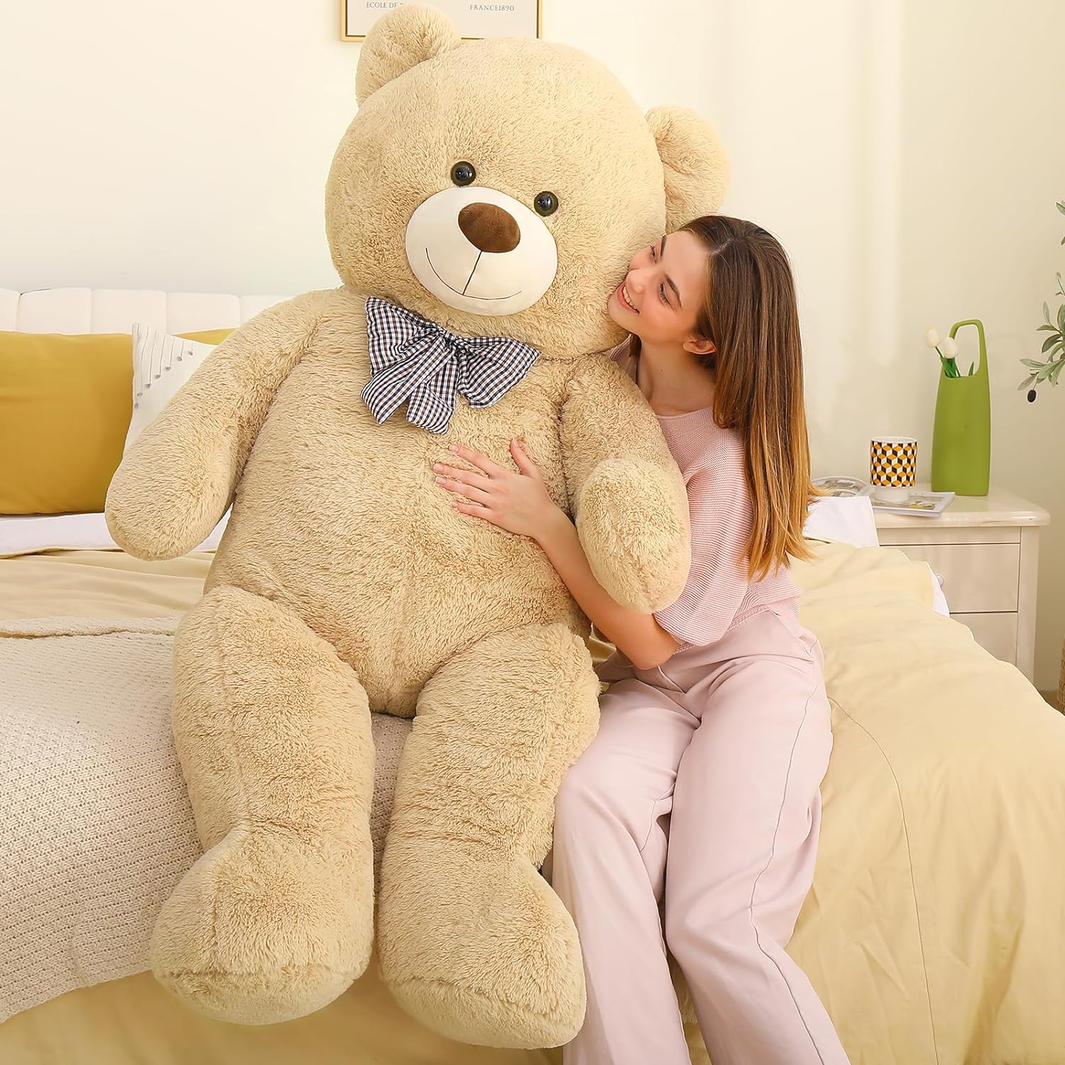 Giant Teddy Bear Stuffed Animals, Light Brown, 47/55/59/71 Inches