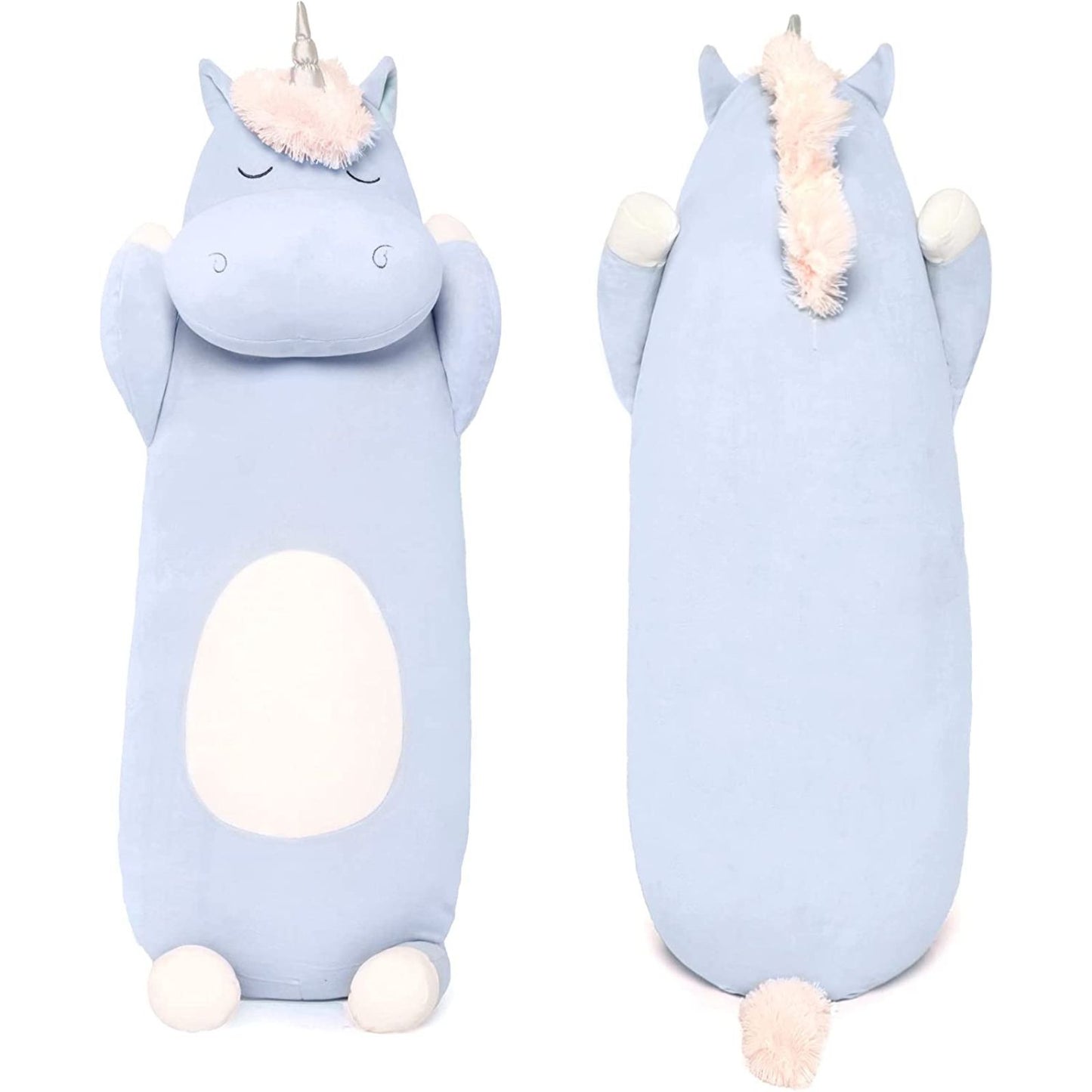 Giant Unicorn Body Pillow, Blue, 23.6/36.2 Inches - MorisMos Stuffed Animals