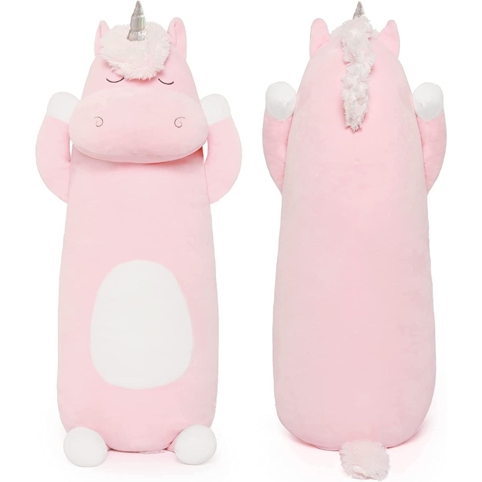 Giant Unicorn Body Pillow, Pink, 23.6/36.2 Inches - MorisMos Stuffed Animals