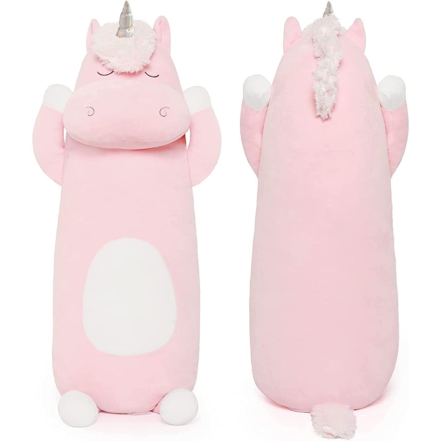 Giant Unicorn Body Pillow, Pink, 23.6/36.2 Inches - MorisMos Stuffed Animals