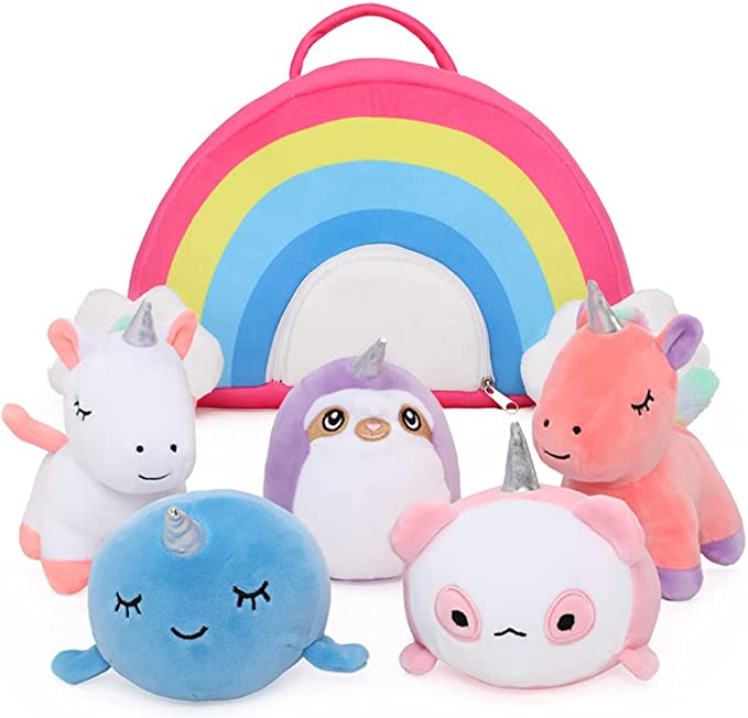 Rainbow Case with Stuffed Animal Set, 12 Inches