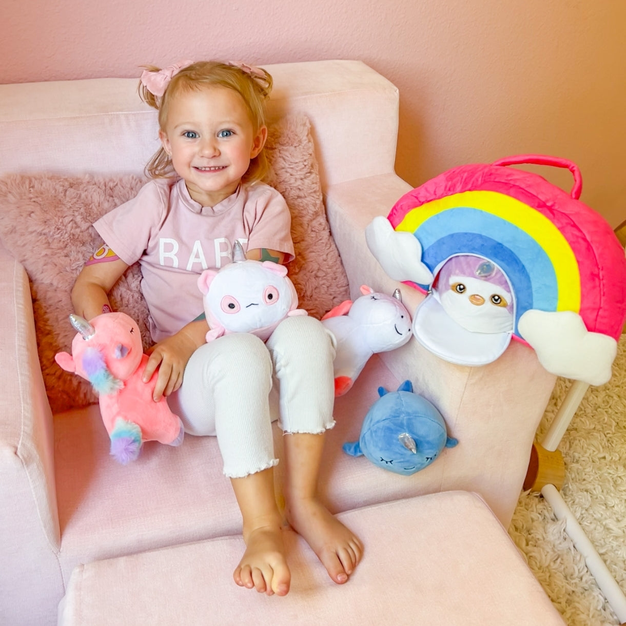 6 Pack Mini Unicorn Plush Toys - Pink Unicorn Plush  - Unicorn Stuffed Animal Bulk for Kids, Carnival Prizes, School Gifts, Valentine's Day Party Favors - Unicorn Plush Dolls 