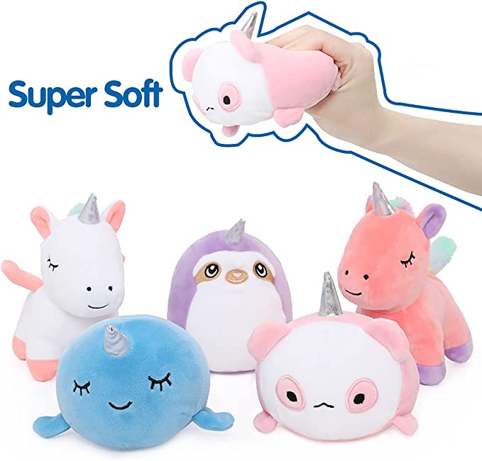 6 Pack Mini Unicorn Plush Toys - Pink Unicorn Plush  - Unicorn Stuffed Animal Bulk for Kids, Carnival Prizes, School Gifts, Valentine's Day Party Favors - Unicorn Plush Dolls 