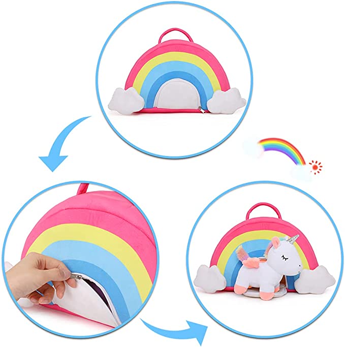 Rainbow Case with Stuffed Animal Set, 12 Inches