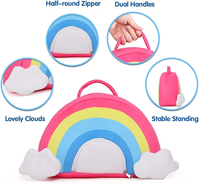 Rainbow Case with Stuffed Animal Set, 12 Inches