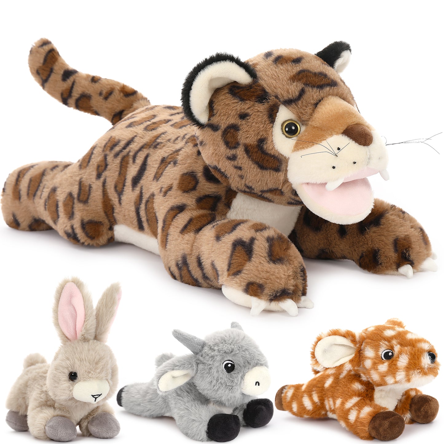Leopard Plush Toys Jungle Stuffed Animals, 19.6 Inches