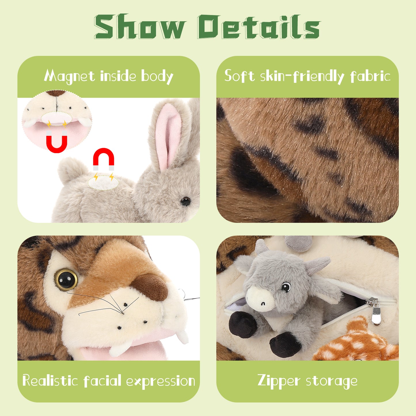 Leopard Plush Toys Jungle Stuffed Animals, 19.6 Inches