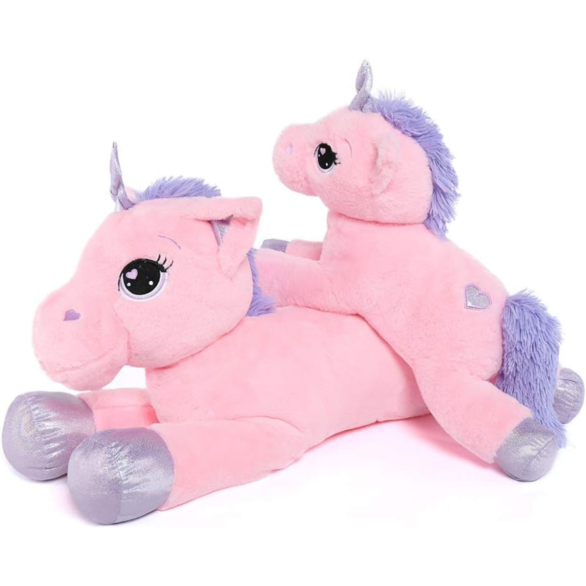 Giant Unicorn Plush Toy, Pink/White, 24/32 Inches - MorisMos Plush Toys
