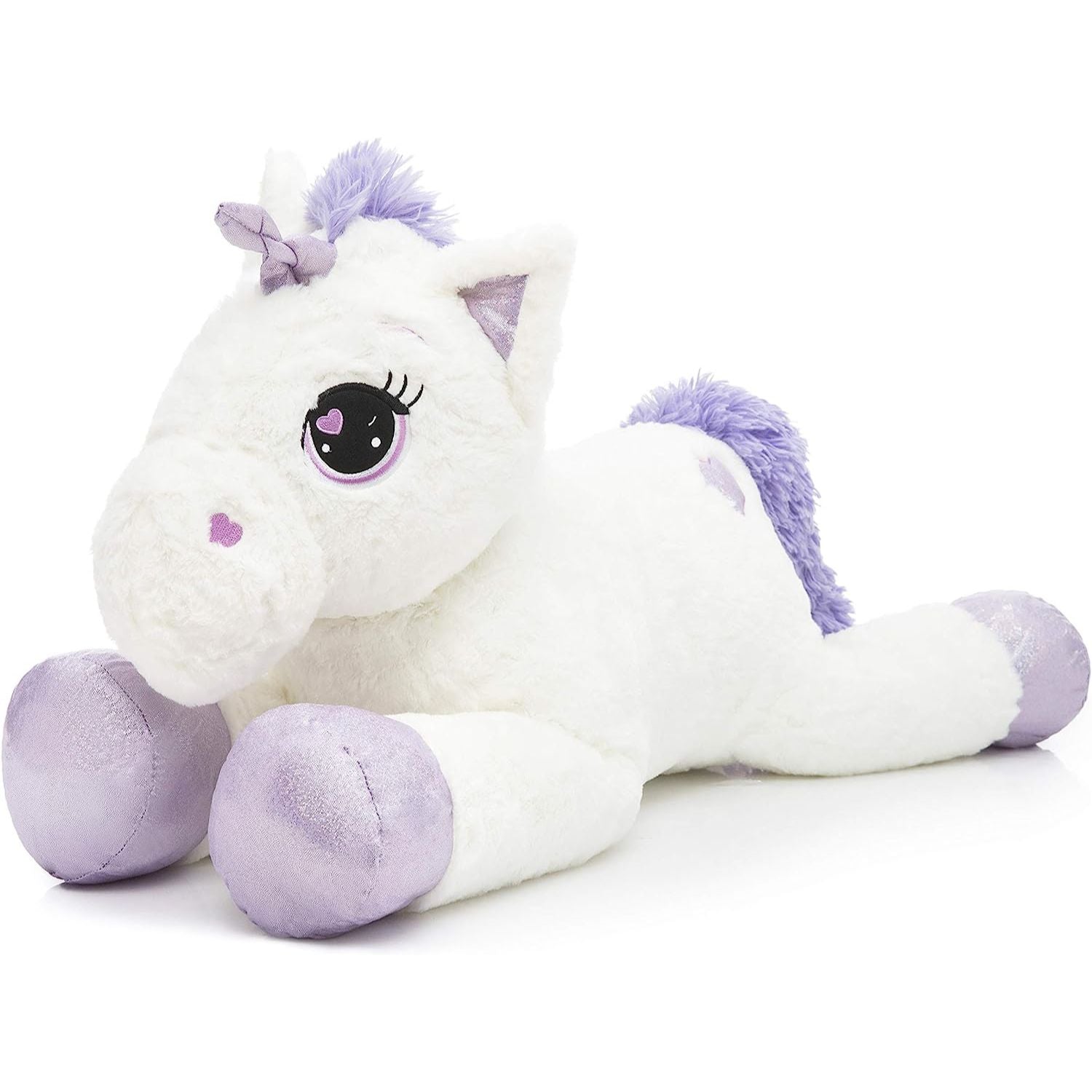 Giant Unicorn Plush Toy, Pink/White, 24/32 Inches - MorisMos Plush Toys