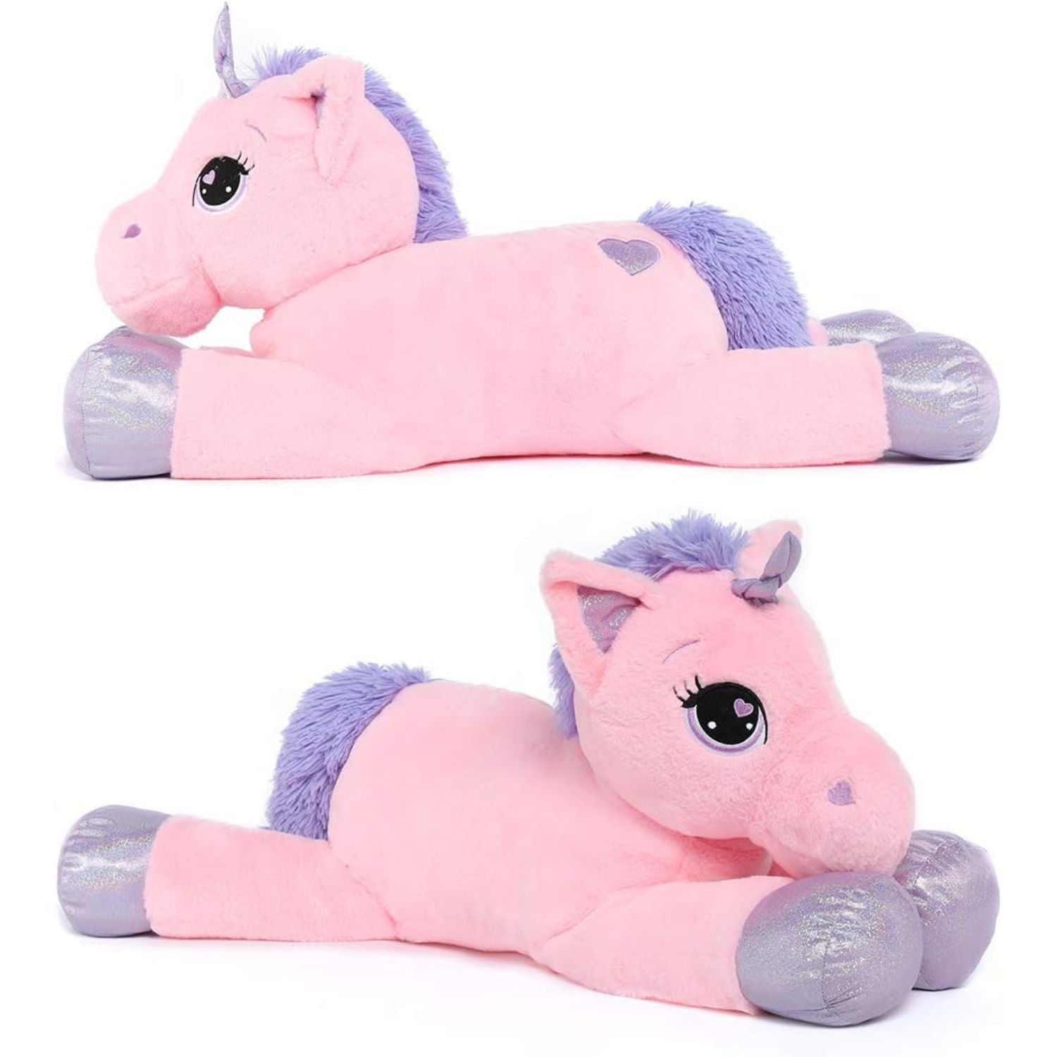 Giant Unicorn Plush Toy, Pink/White, 24/32 Inches - MorisMos Plush Toys
