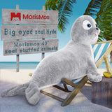 Lifelike Giant Seal Plush Pillows for Children - 4 FT Giant Grey Seal Stuffed Animals - 44 Inch Fuzzy Large Seal Stuffed Animal - Soft Stuffed Seal Toy Cuddly Bedroom Seal Plush - Funny Seal Gifts for Girls Boys - Christmas Birthday Gift for Friends
