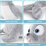 Lifelike Giant Seal Plush Pillows for Children - 4 FT Giant Grey Seal Stuffed Animals - 44 Inch Fuzzy Large Seal Stuffed Animal - Soft Stuffed Seal Toy Cuddly Bedroom Seal Plush - Funny Seal Gifts for Girls Boys - Christmas Birthday Gift for Friends