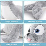 Lifelike Giant Seal Plush Pillows for Children - 4 FT Giant Grey Seal Stuffed Animals - 44 Inch Fuzzy Large Seal Stuffed Animal - Soft Stuffed Seal Toy Cuddly Bedroom Seal Plush - Funny Seal Gifts for Girls Boys - Christmas Birthday Gift for Friends