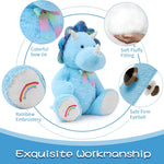 Sitting Triceratops Plush Toy, Blue,  29.5 Inches