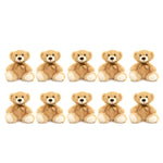 10 Pcs Teddy Bear Stuffed Animals Bulk - Small Teddy Bear Plush Toys - Light Brown 14 Inches Teddy Bear Plush Dolls - Cute Fuzzy Bears for Baby Shower/Wedding/Birthday/Valentine's Day - Teddy Bear Theme Baby Shower Centerpieces