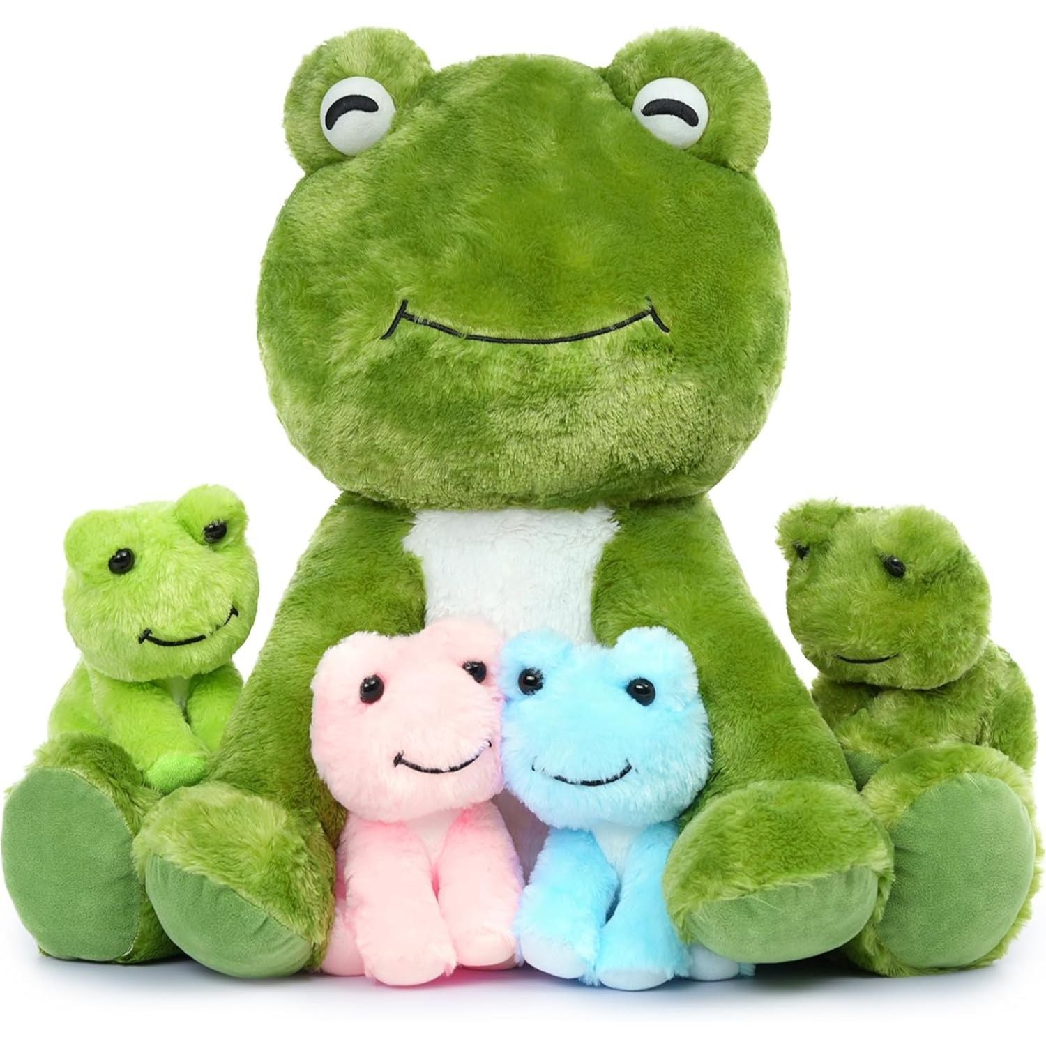 Smiling Frog Stuffed Animal Toys, Green, 19.7 Inches