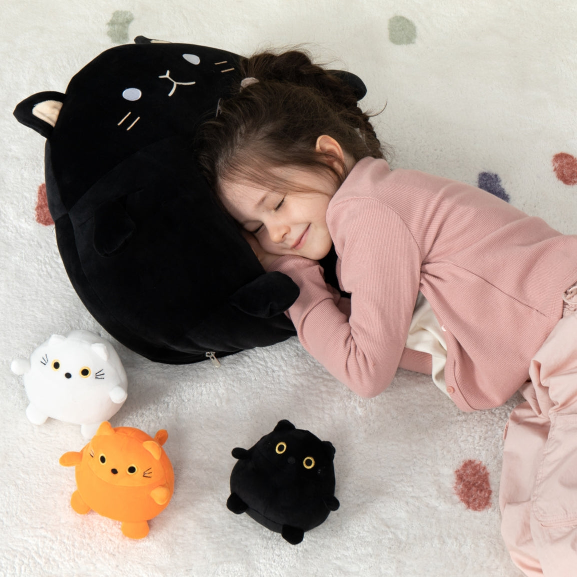 Black Chubby Cat Plush Toys, 15.75 Inches
