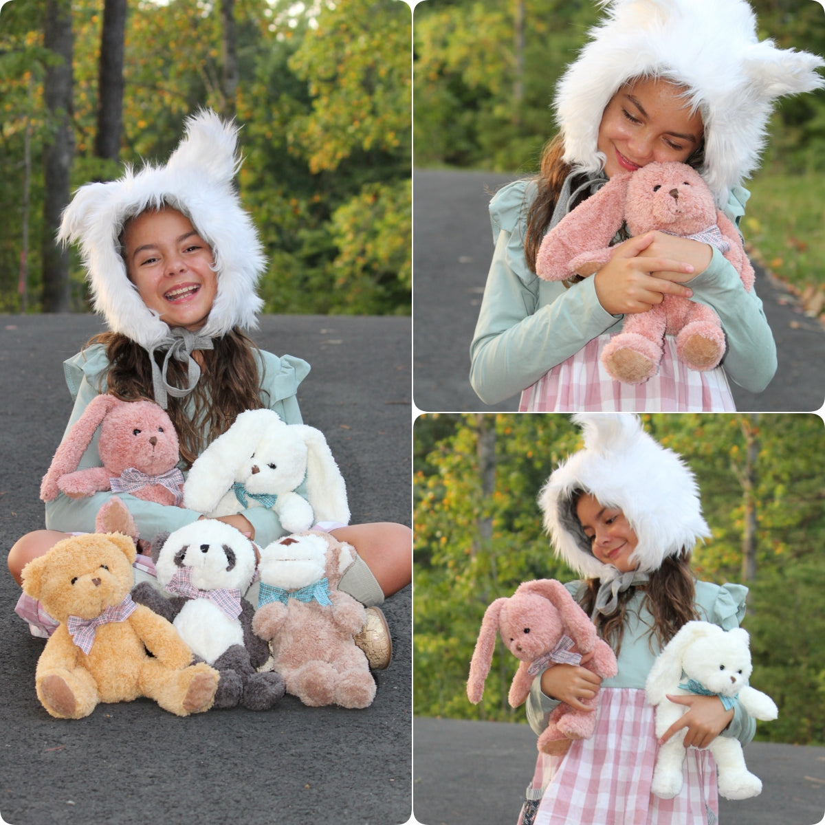 5 Packs 12 Inch Animal Plush Toy Assortment - Baby Shower Centerpiece Decoration - Small Stuffed Animal Bulk for Kids, Carnival Prizes, School Gifts, Valentine's Day Party Favors - Panda Bunny Monkey Teddy Bear Plush