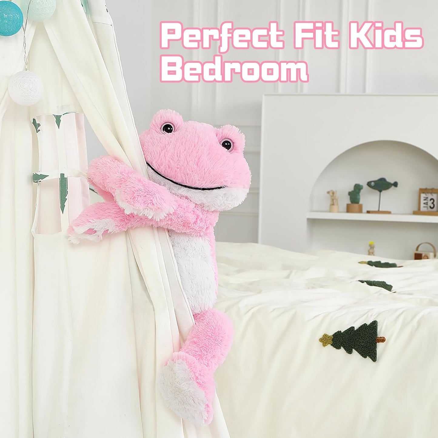 Realistic Frog Stuffed Animals - Big Pink Frog Plush Toys 24 Inches - Cute Cartoon Frog Plush Pillows for Kids - MorisMos Stuffed Animals - Christmas/Birthday/Valentine's Day/Baby Shower Gift Choice