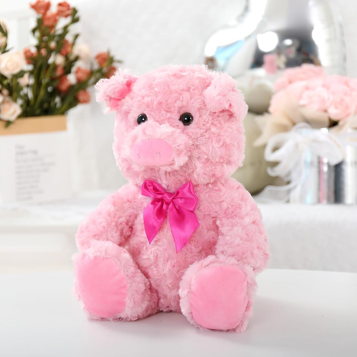 Realistic Pig Stuffed Animals - 12 Inches Piggy Plush Toys - Valentine's Day Gift for Girlfriend/Boyfriend - Fluffly Cuddly Plushy Fluffy Toy - Cute Pink Pig Cartoon Plush Pillows for Kids - Christmas/Birthday Gift for Children/Teens/Adults - Romantic Anniversary Gift for Wife/Husband - Free Shipping